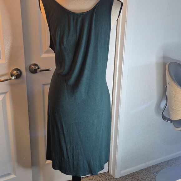 Women's Casual Simple Dark Green Tank Dress w Pockets sz 1X - Picture 6 of 8